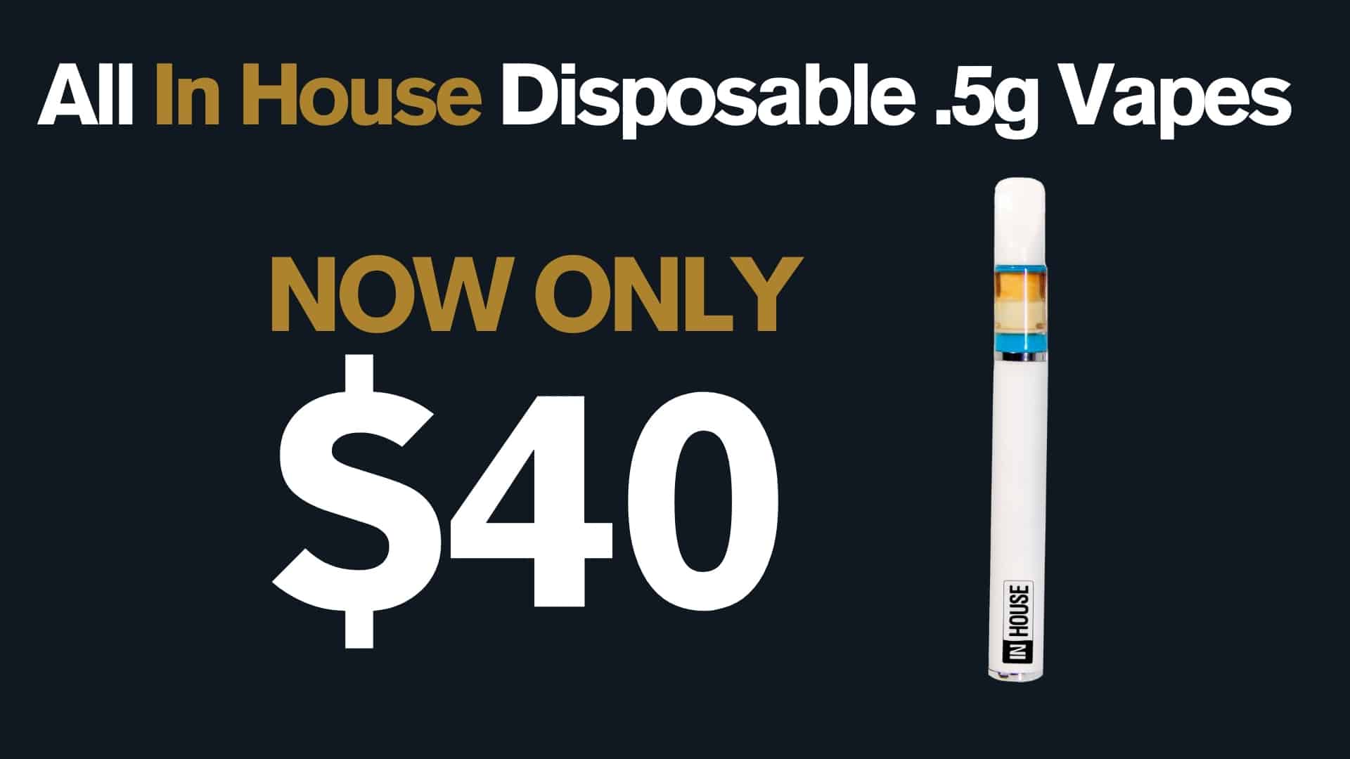 .5g In House Disposable Vapes Now Only $40
