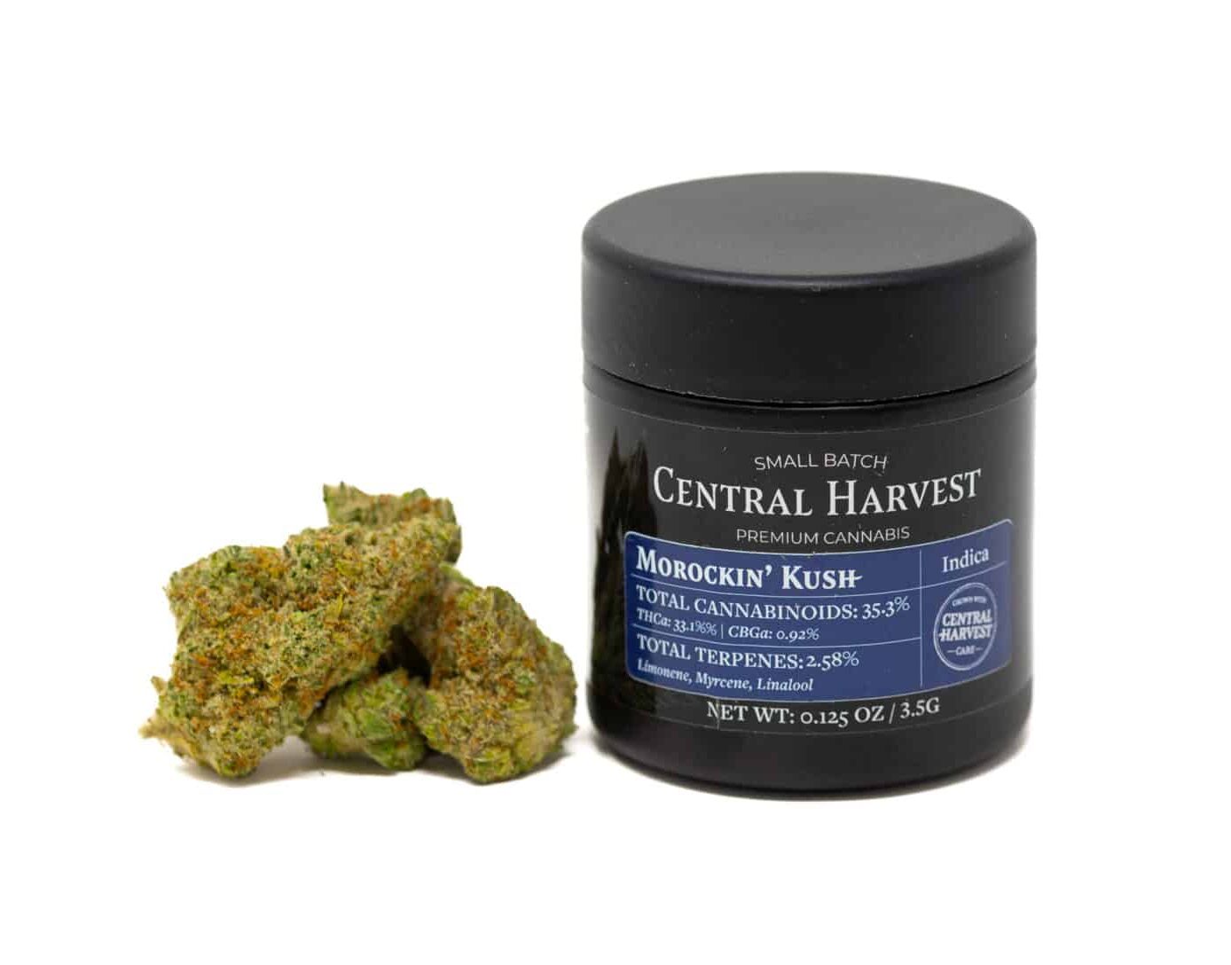 Morockin' Kush is an Indica Cannabis strain grown by Central Harvest