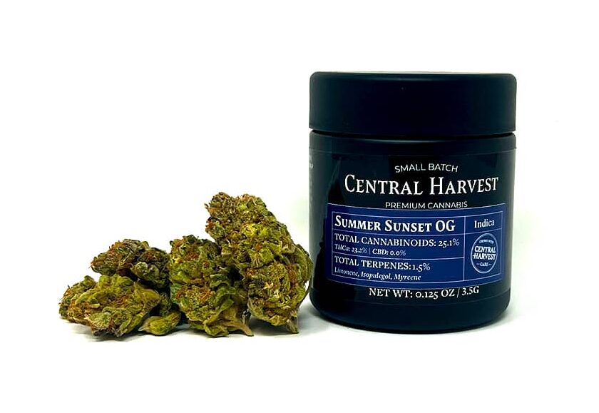 Summer Sunset OG is an Indica Cannabis strain grown by Central Harvest